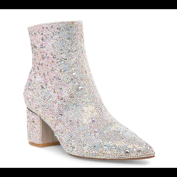 Betsey Johnson Silver Ankle Boots - Picture 1 of 11